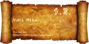 Vahl Mike névjegykártya